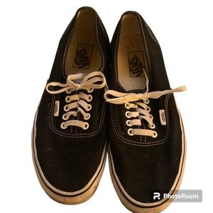 VANS Authentic Canvas Black Skate Shoes Men Size 9.5